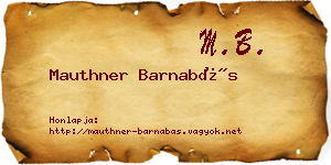 Mauthner Barnabás névjegykártya